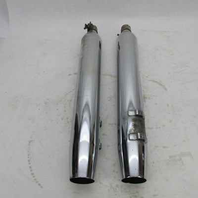 Pair of Harley Davidson Genuine Chrome Mufflers Exhaust Pipes 65539-95