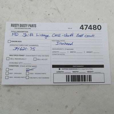 Harley OEM Cross Shift Crossover Linkage Bell Crank Ironhead Sportster