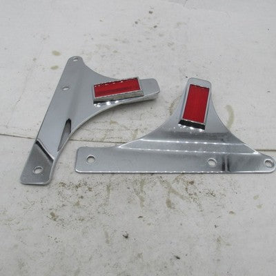 Pair Harley Chrome Rigid Sissy Bar Mounting Brackets Softail 52787-00