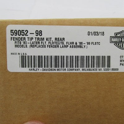 Harley Davidson Genuine NOS Rear Fender Tip Trim Kit 80-LTR & 86-99 59