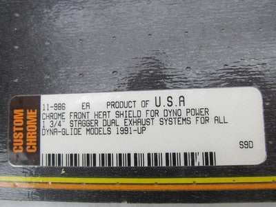 Custom Chrome Harley Front Heat Shield for Dyno Power Stagger Exhaust