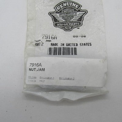 Lot of 2 Harley-Davidson OEM NOS 5/8"-18 Jam Nuts 7916A