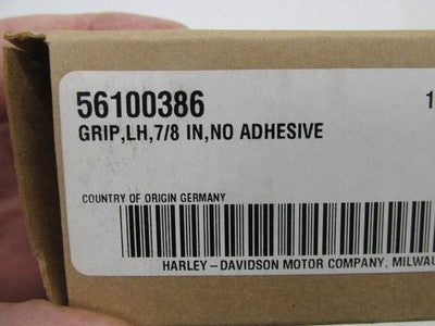 Harley Davidson Genuine NOS Left Hand No Adhesive Grip Black 56100386