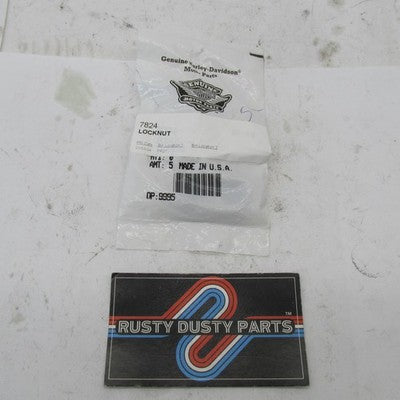 Lot of 2 Harley-Davidson OEM NOS Hex Flexlock Jam Nut Locknuts 7824