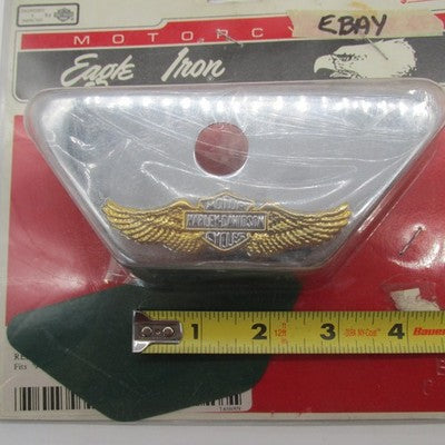 Eagle Iron Chrome Oil Tank Cover w/ Harley-Davidson Bar & Shield Eagle