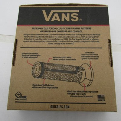 ODI Vans NIB V-Twin 1" Lock-On Grip HD TBW Set, Black/Mte Blk V31VHTWB