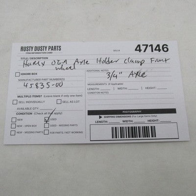 Harley Davidson OEM Front Fork Slider 3/4" Axle Holder Cap Clamp 45994