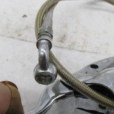 Harley OEM 9/16" Chrome Front Brake Master Cylinder w/ Braided Steel L
