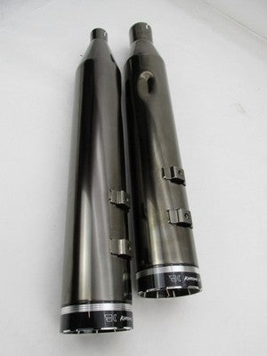 Khrome Werks NOS HP Plus 4.5" Slip-On Mufflers Smoked Chrome 1801-1453