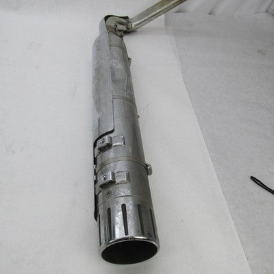 Pair of Harley Chrome Mufflers w/ Crossover Pipe+Tips/Sheilds 64900112