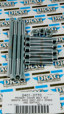 Drag Specialties Primary Cover Socket-Head Bolt Set Chrome Smooth 2401-0770