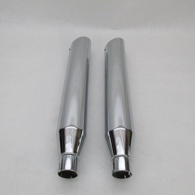 Pair Harley OEM Chrome Front + Rear Slip On Mufflers Softail 80607-07