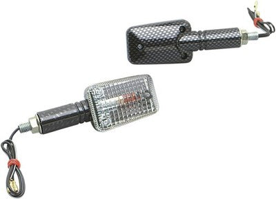 K & S Universal Mini-Stalk Marker Lights Long Stem Carbon with Clear L