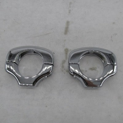 Set of 2 Harley OEM Chrome Turn Signal Windshield Mounting Clamps 5806