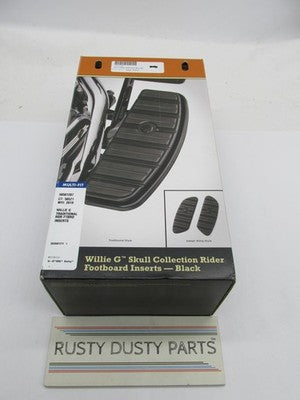 Harley Genuine OEM NOS Willie G Skull Rider Footboard Inserts, Black 5