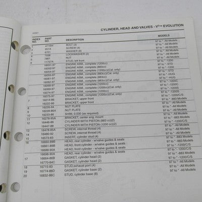 Harley Davidson Official Factory 1997 XLH Models Parts Catalog 99451-9