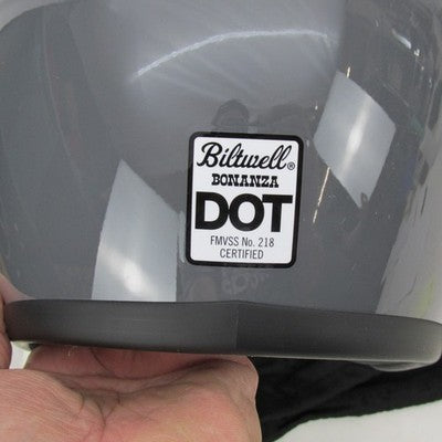 Biltwell NIB Bonanza Medium Helmet, Gloss Storm Gray 1001-165-203 | 01