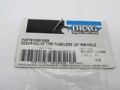 Drag Specialties NOS .24" Chrome Bolt-In Tubeless Tire Valve Stems 036