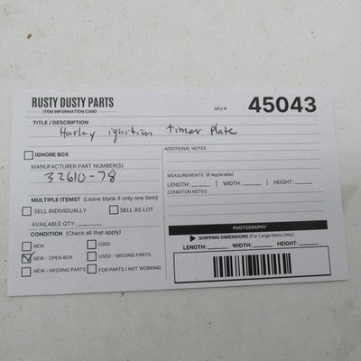 Harley-Davidson OEM NOS XL FL FX Ignition Timer Plate 32610-78