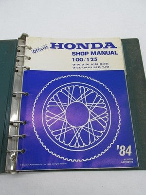 Honda Official Factory 1984 CB100 CL100 SL100 CB125SS TL125 SL125 Shop
