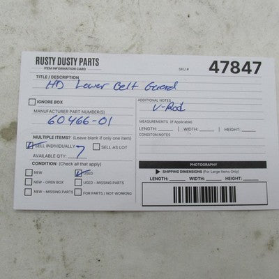 Harley Davidson OEM Lower Belt Guard V-Rod 60466-01