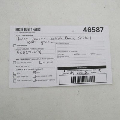 Harley-Davidson Genuine OEM Softail Belt Guard Wrinkle Black 60867-08