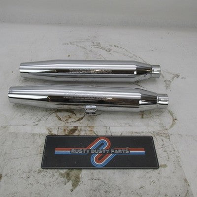 Pair of Harley OEM Stock 97-03 Sportster Mufflers Chrome 65605-97 6561