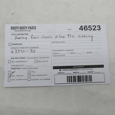 Harley-Davidson OEM FL/FX Rear Chain Oiler Tee Fitting 63541-70