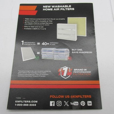 K&N NIB '08-'13 Harley Touring & Trike Performance V-Twin Air Filter H