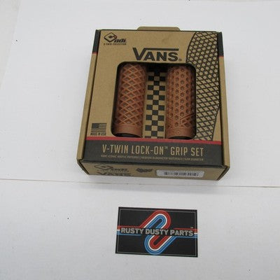 ODI Vans NIB V-Twin 1" Lock-On Grip HD TBW Set, Gum Rubber/Blk V31VHTW