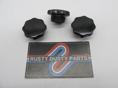 Lot of 3 Harley Davidson NOS Aermacchi Black Oil Tank Cap 700P