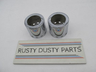 Pair of Harley-Davidson Chrome Drilled Rear Upper Shock Covers