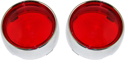 Custom Dynamics Probeam Bullet Bezel Turn Signal Adapters Chrome W/Red