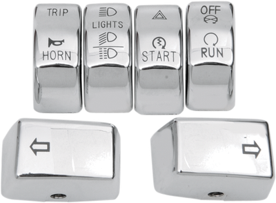 Drag Specialties 6-Piece Switch Cap Kit Chrome 0616-0190