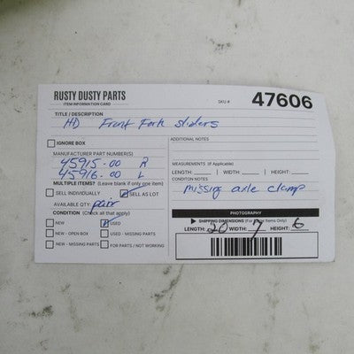 Pair of Harley Davidson Genuine Lower Fork Sliders Showa R45915-00 L45