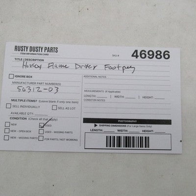 Harley Davidson OEM Single Chrome Flame FootPeg Dyna Sportster 50312-0