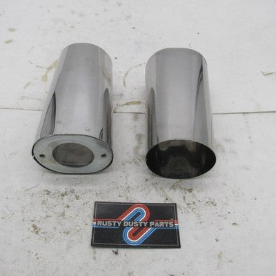 Harley Davidson OEM Pair of Stock Chrome Fork Slider Covers FLHT 1986-