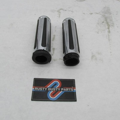 Pair of Harley Davidson OEM CVO Stealth Chrome/Rubber Handlebar Grips
