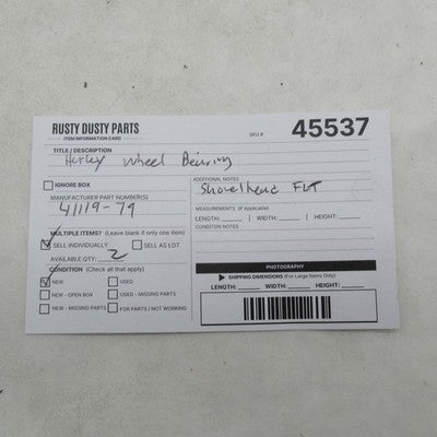 Harley-Davidson OEM NOS Shovelhead FLT Sidecar CLE Wheel Needle Bearin