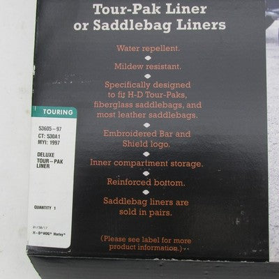 Harley Davidson Genuine NOS NIB Deluxe Tour Pak Travel Liner Travel Ba
