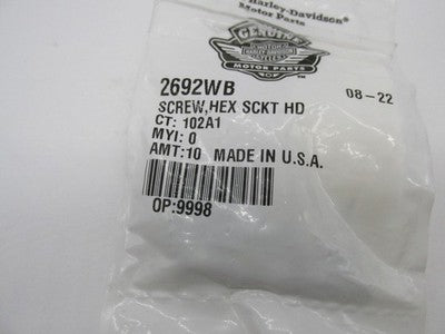 Lot of 9 Harley-Davidson OEM NOS Hex Socket Head Screws 2692WB