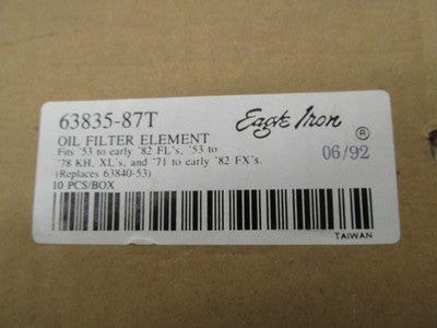 Harley-Davidson Genuine Eagle Iron NOS Oil Filter Element 63835-87T