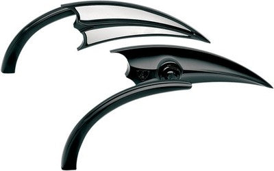Arlen Ness Micro Mirrors Black Scoop Triangle, Left 13-028