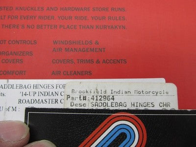 Kuryakyn NOS Chrome Saddlebag Hinges for Indian 5188