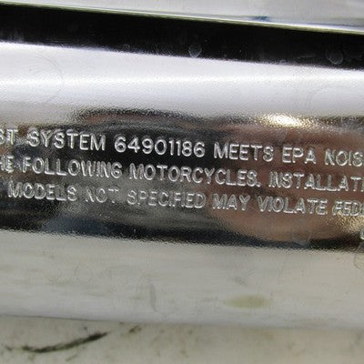 Pair of Harley OEM Stock Softail Street Bob Chrome Mufflers w/ Shields