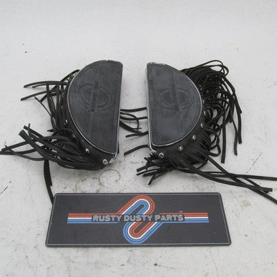 Harley OEM Half-Moon Bullseye Rider Floorboards w/ Studded Fringe 5059