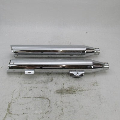Pair of Harley Davidson OEM 08-17 Dyna Mufflers Chrome 64987-08A 64705