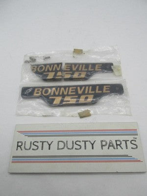 Pair of Triumph Bonneville 750 Black & Gold Side Panel Badges (One is Broken)