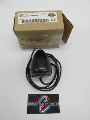Harley Davidson Genuine NOS Front Turn Signal Smoked Black 69587-07