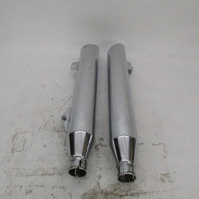 Pair of Harley Davidson OEM 08-17 Dyna Mufflers Chrome 64987-08A 64705